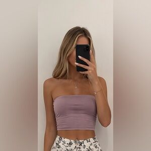 Fashion Nova Lilac Strapless Crop Top